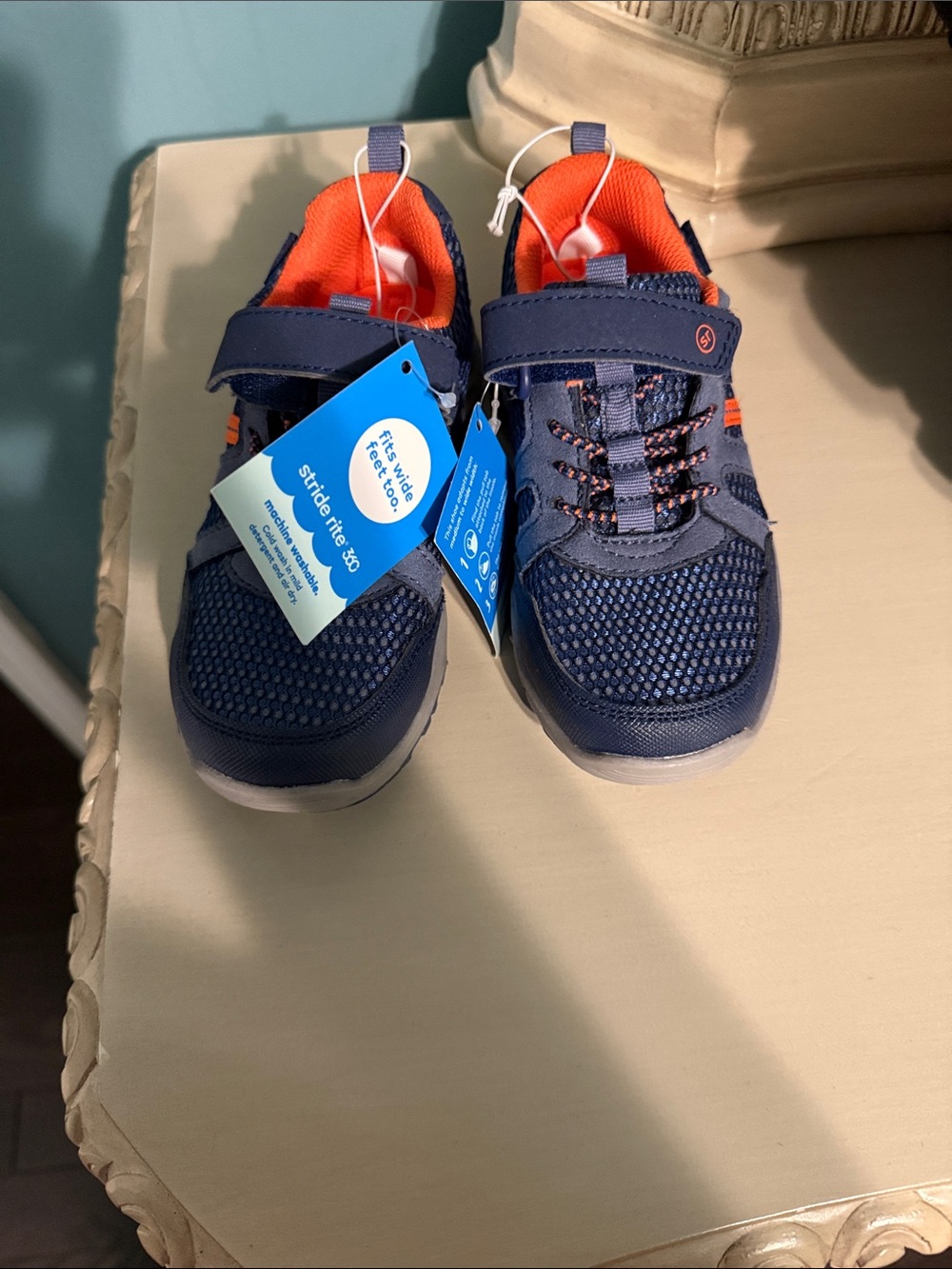Stride Rite Navy and Orange Kids' Athletic Sneakers